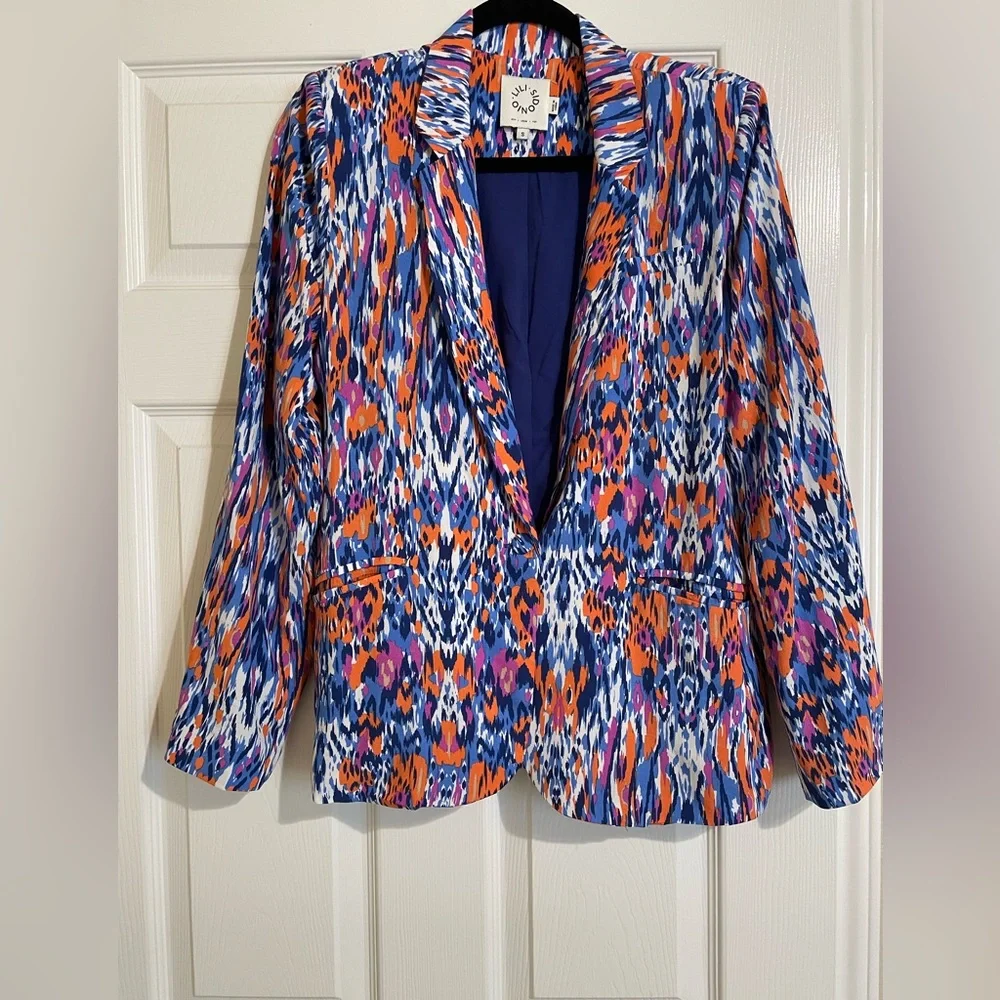 Women's Multicolor Patterned Jacket - Picture 6 of 10